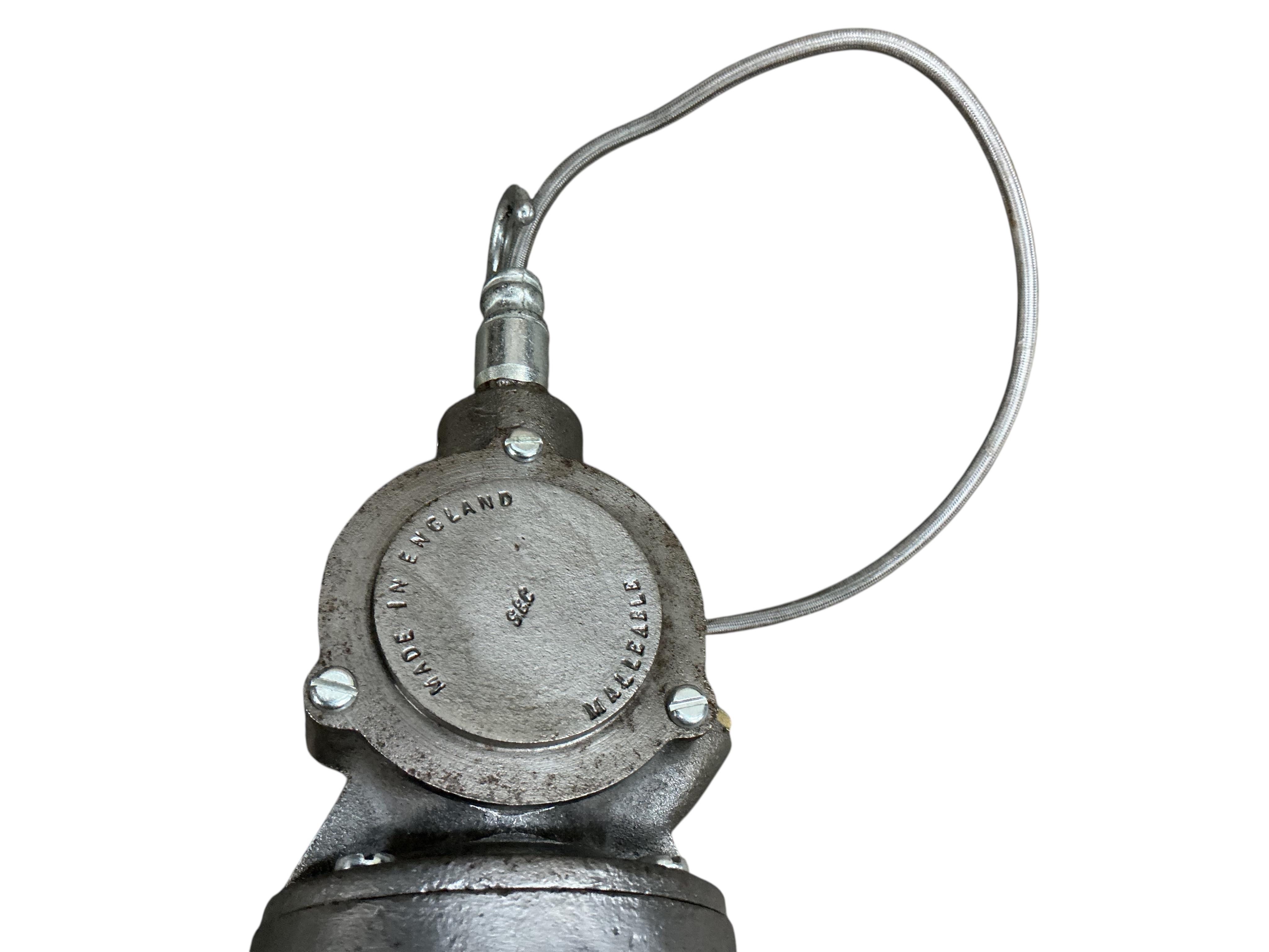 A pair of vintage GEC grey enamel pendant ceiling lights, diameter 44cm, height 48cm